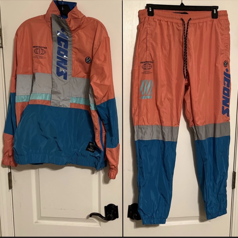 (2-Piece) NWT Hudson Icons Track Jacket & Pants Reflective Tape - Men's Size: L